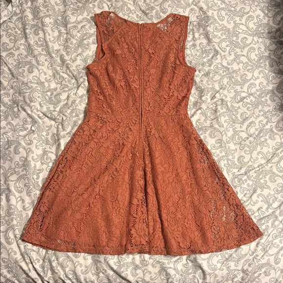 Trixxi coral Scoop Neck Tie Front Sundress - Picture 5 of 10